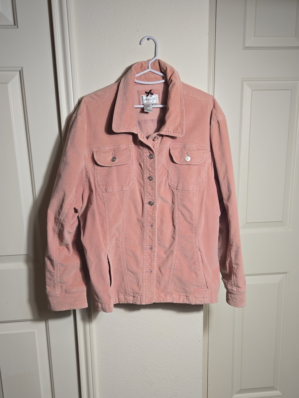 Live a Little Blush Pink Corduroy Jean Jacket 2xl